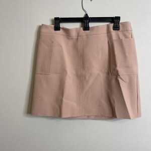 Top Shop Women’s Blush Pink Rough Hem Skirt Size 12 Pockets Back Zip